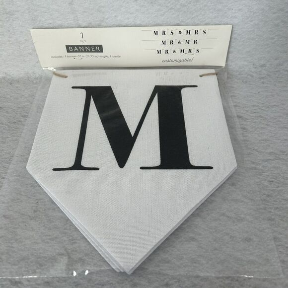 Horizon Banner Customizable Mr & Mrs Mr & Mr Mrs & Mrs White Black Wedding Decor - Picture 5 of 6